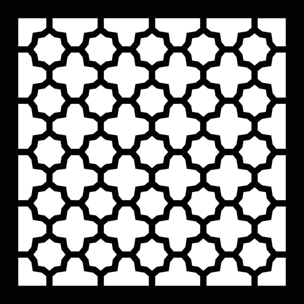 Arabic graphic and plywood, partition, cnc router. CNC machine cutting. Islamic ornament panel. Wall screen Islamic motif vector