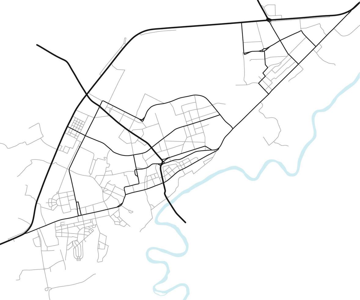 Abstract city navigation map with lines and streets. Black and white urban planning scheme. Illustration of plan street map, road graphic navigation vector