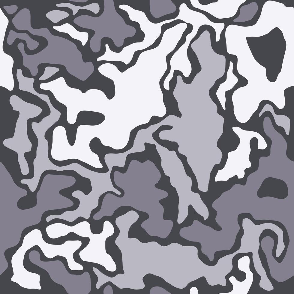 Camouflage pattern background seamless. Splashes masking camo repeat print. Grey black and white. vector