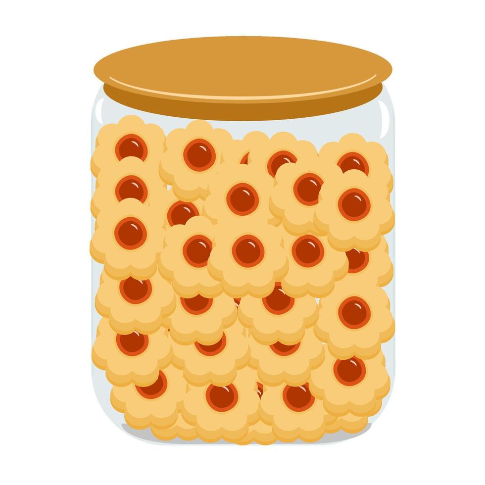 strawberry cake in jar vector