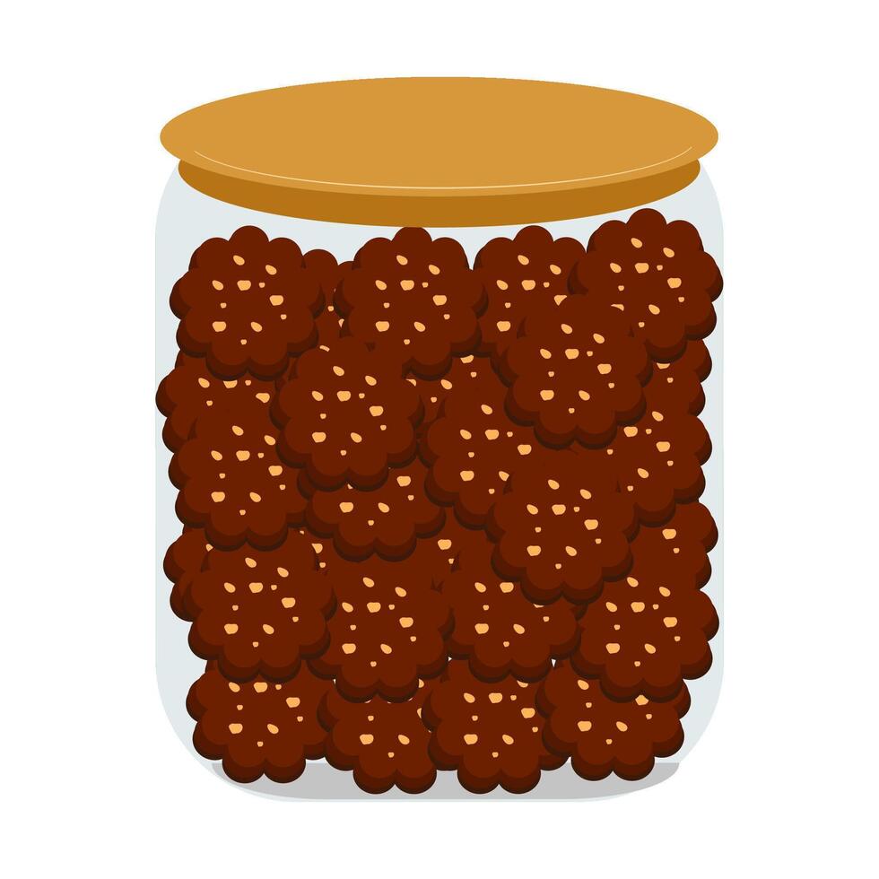 chocolate cake in jar vector