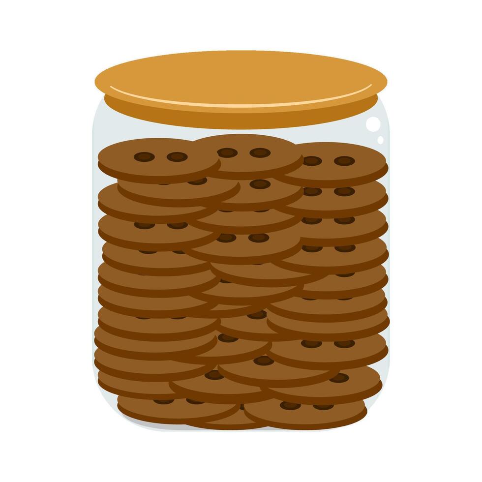 chocolate biscuits in jar vector