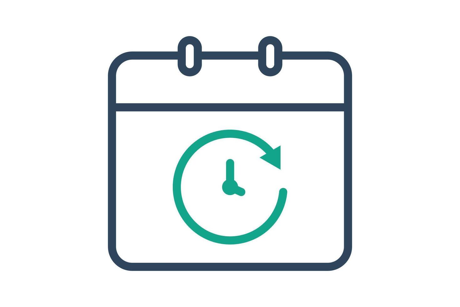 Deadline icon. line icon style. calendar with arrow. icon related to time and date. time elements illustration vector