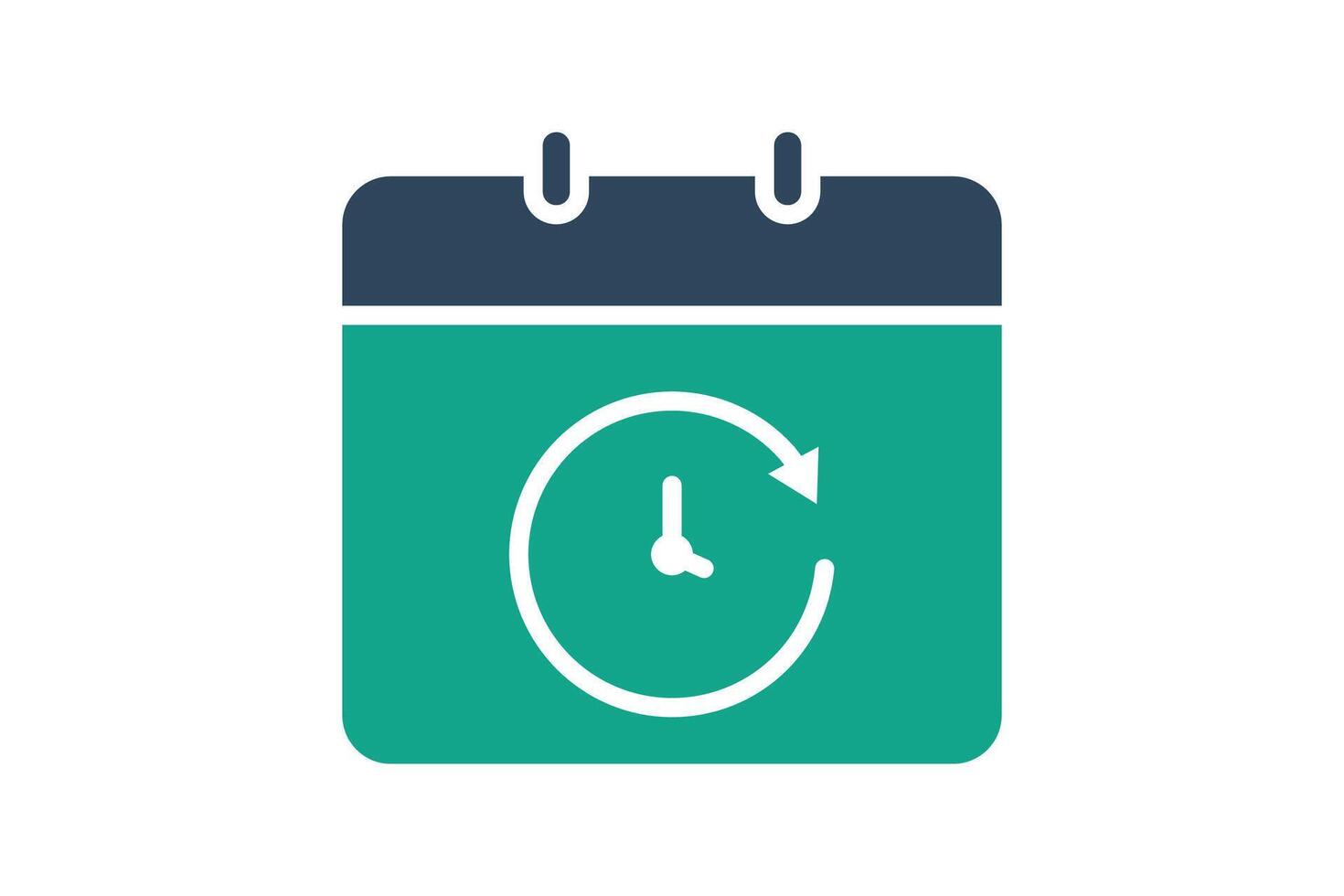 Deadline icon. solid icon style. calendar with arrow. icon related to time and date. time elements illustration vector