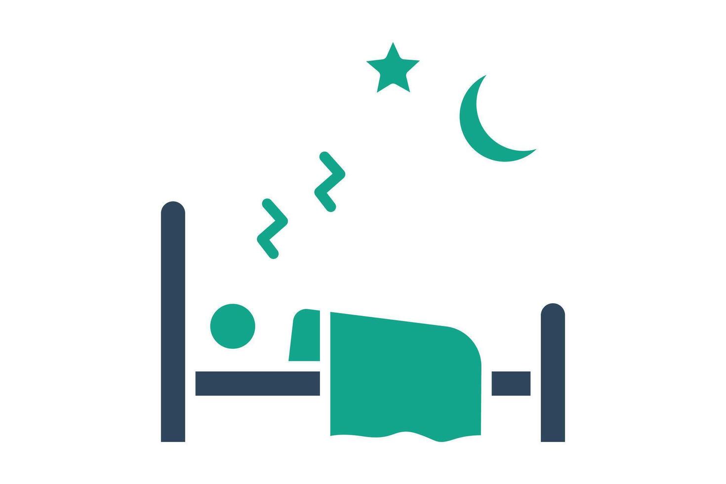 Sleep icon. solid icon style. icon related to time and date. time elements illustration vector