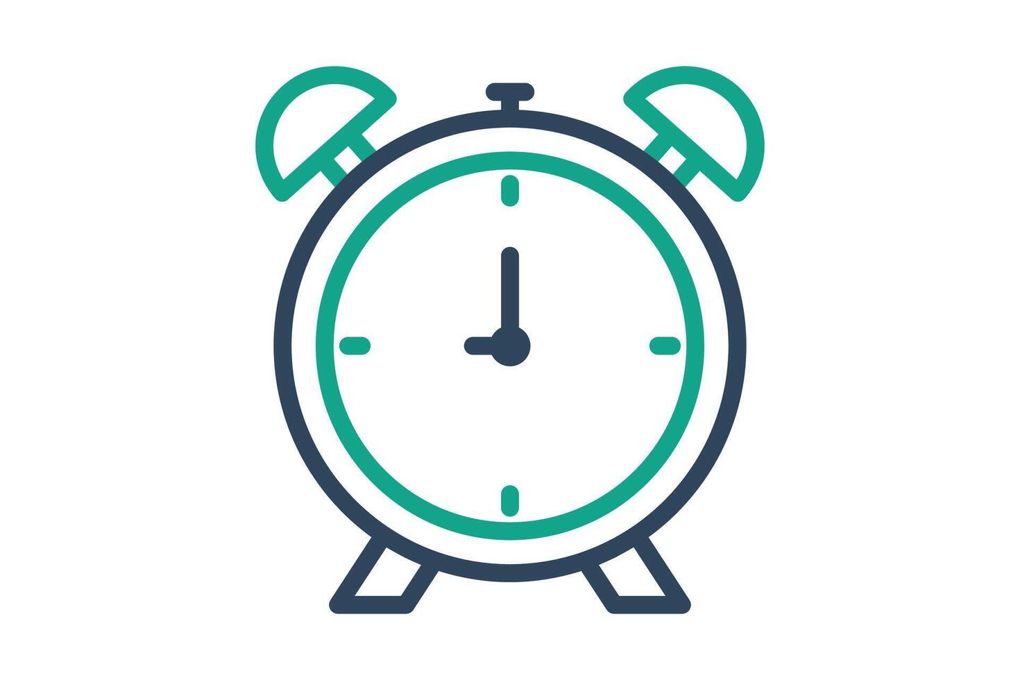 Alarm icon. line icon style. icon related to notification, time and date. time elements illustration vector