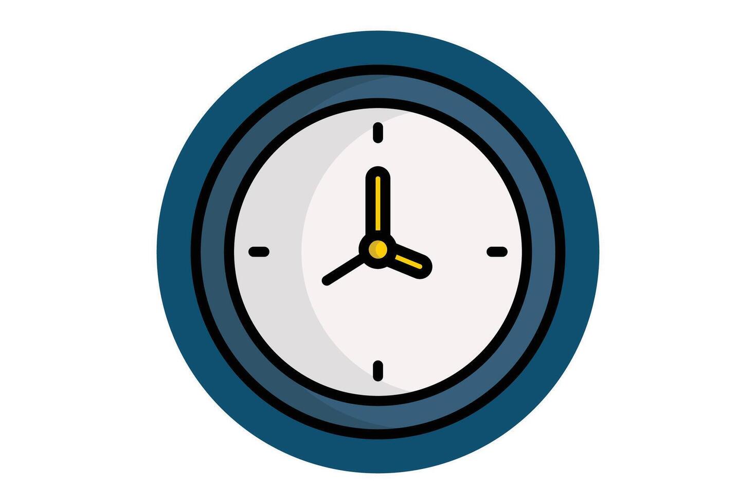 Clock icon. colored outline icon style. icon related to time and date. time elements illustration vector