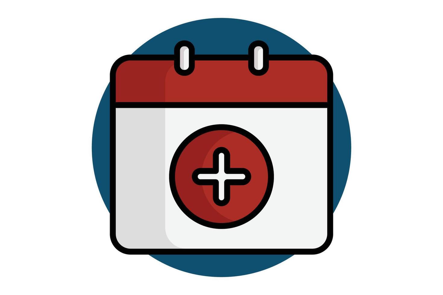 Add calendar icon. colored outline icon style. icon related to time and date. time elements illustration vector