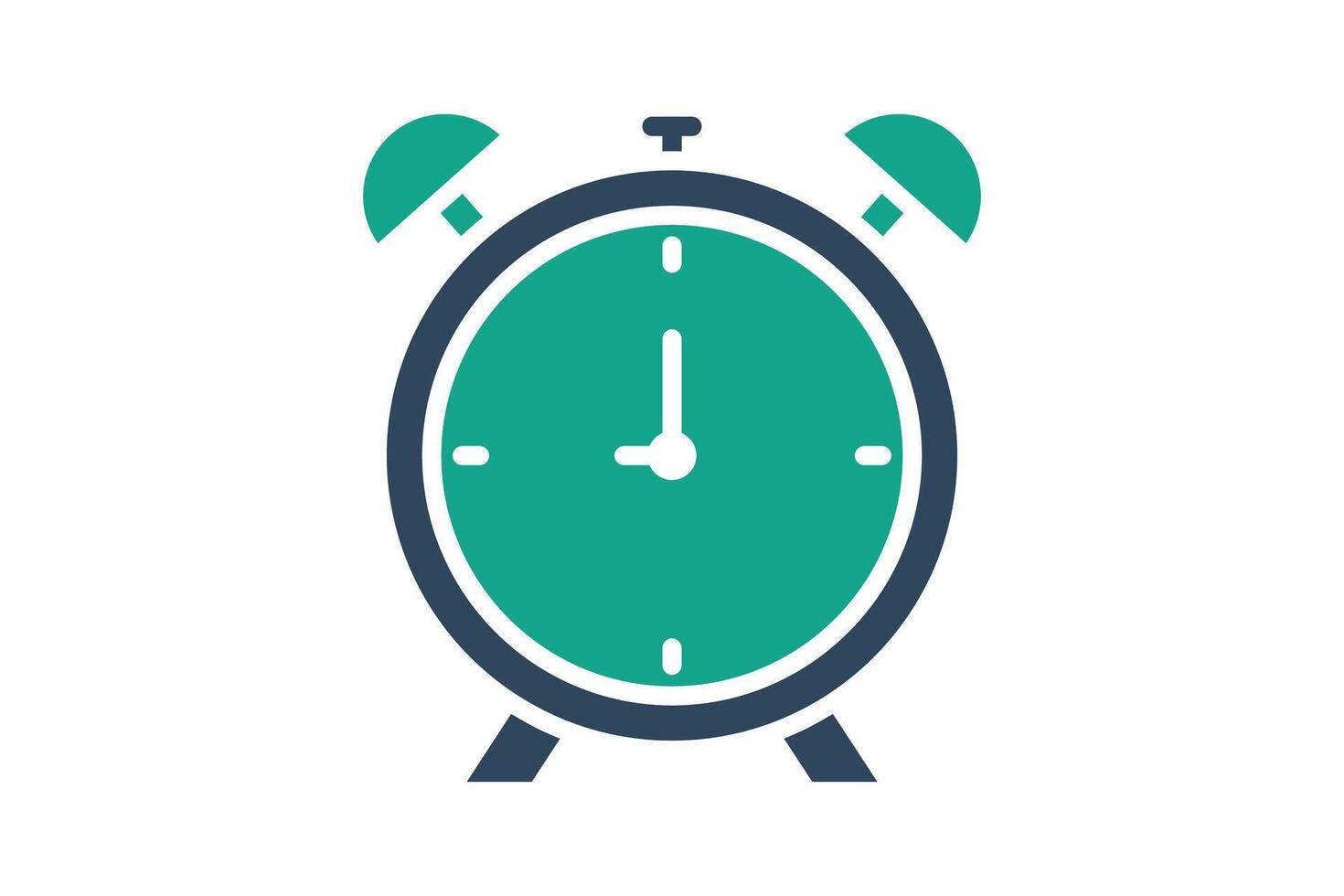 Alarm icon. solid icon style. icon related to notification, time and date. time elements illustration vector