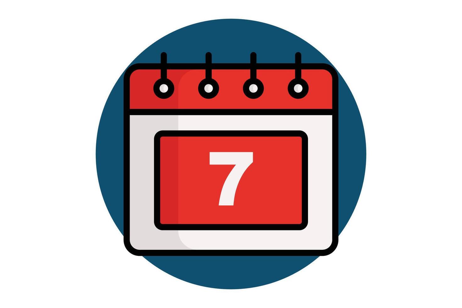 Week icon. colored outline icon style. calendar with 7 day. icon related to time and date. time elements illustration vector
