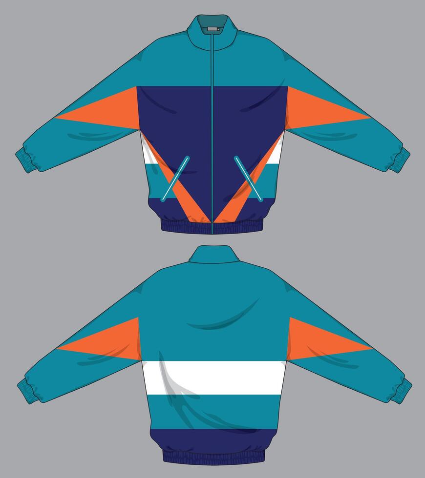 colorful combination of windbreaker jacket design vector