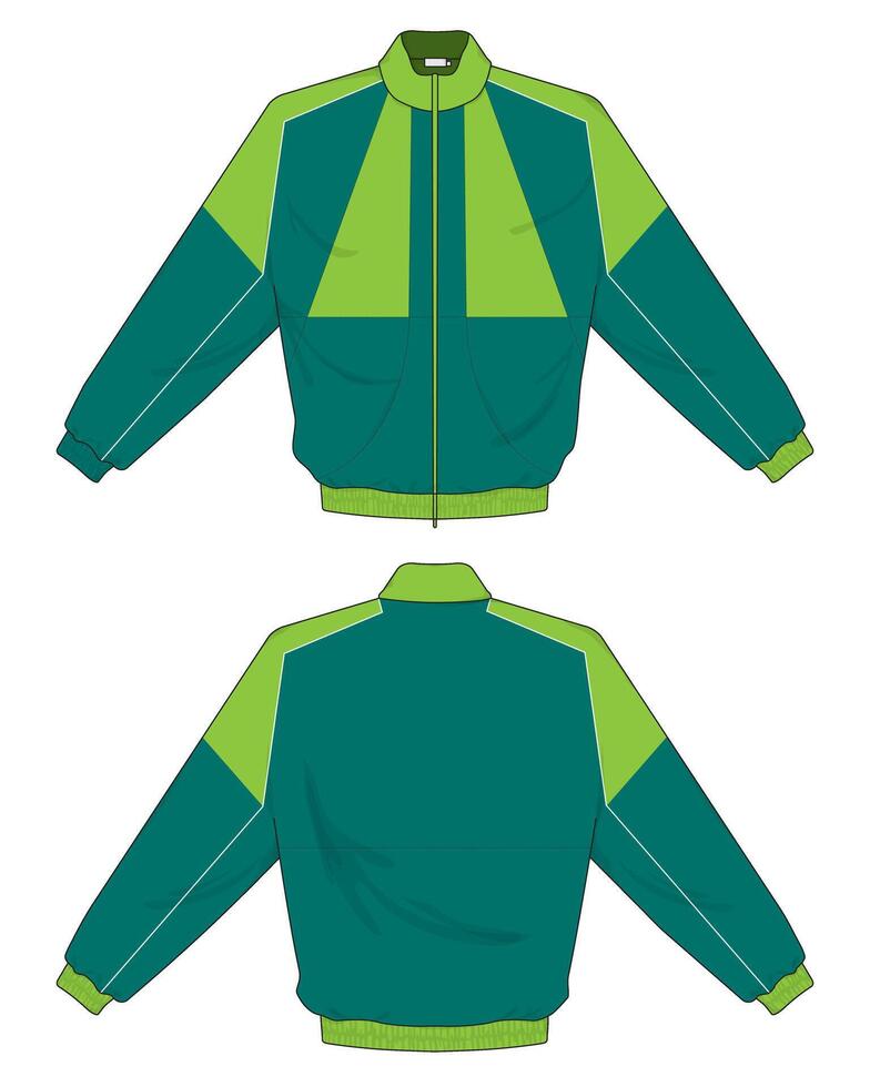 retro vintage style jacket design in color green vector