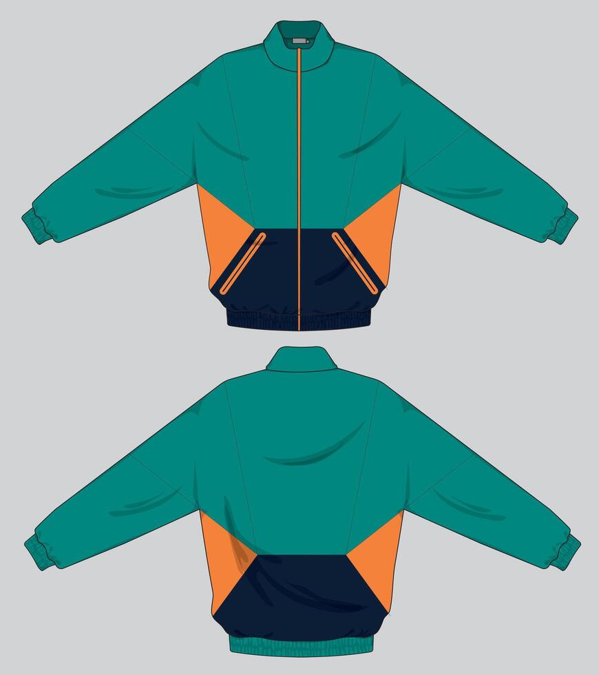 green color varsity jacket design vector