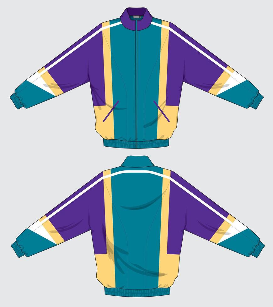 jacket design template uniform apparel back and front vector
