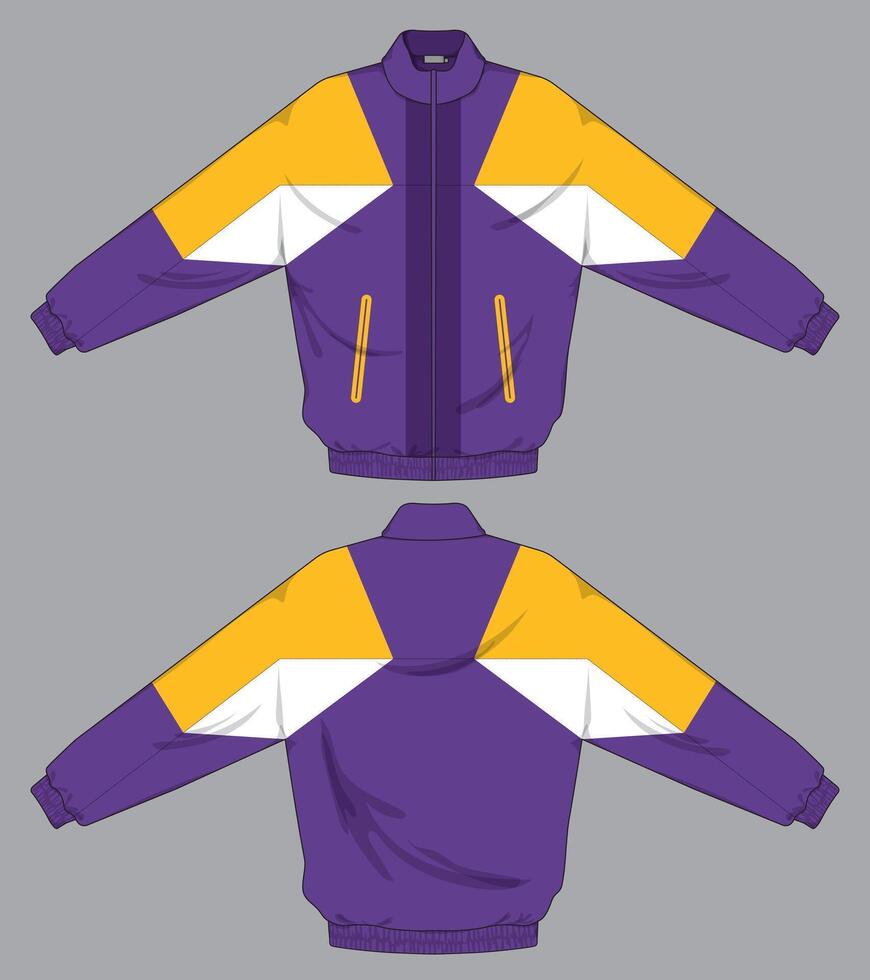 track jacket purple and yellow design for sports team vector