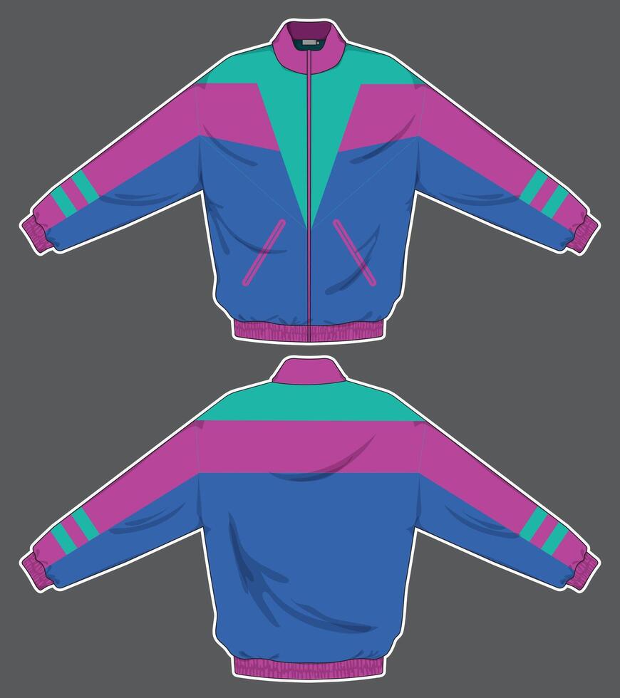 jacket with stripes design template sports apparel vector