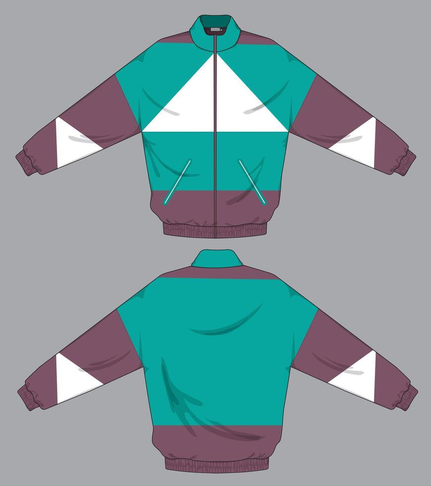 abstract design of jacket template front and back view vector