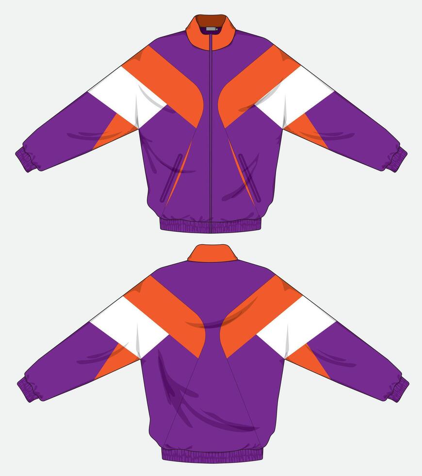 Purple and orange jacket design mock up vector