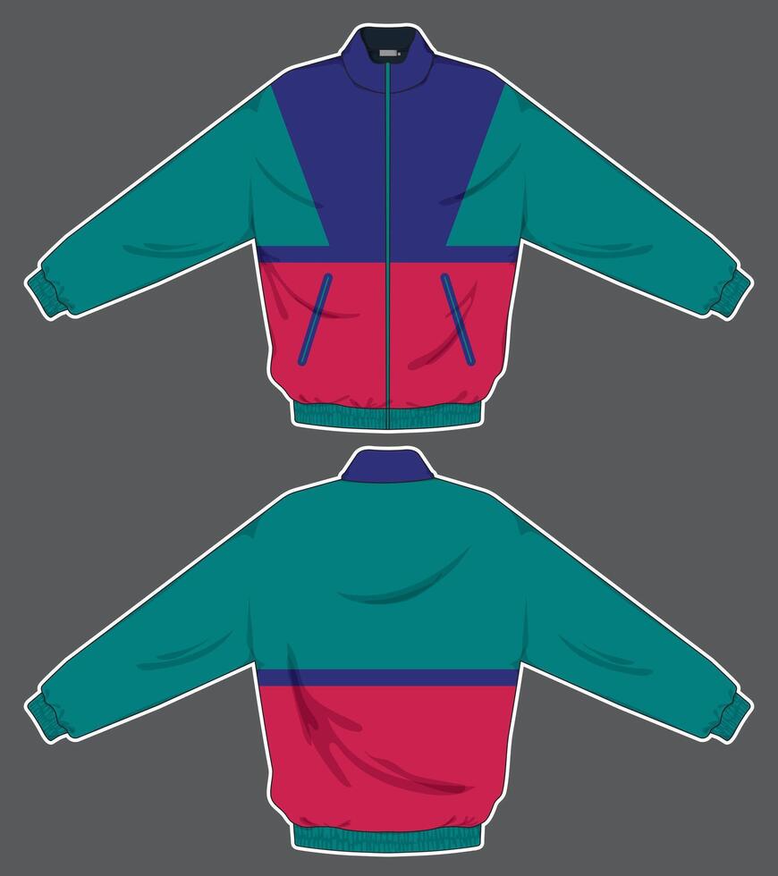 modern sportswear jacket design windbreaker vector