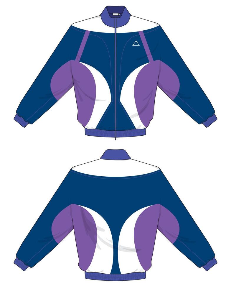 varsity jacket design with front and back view angle vector