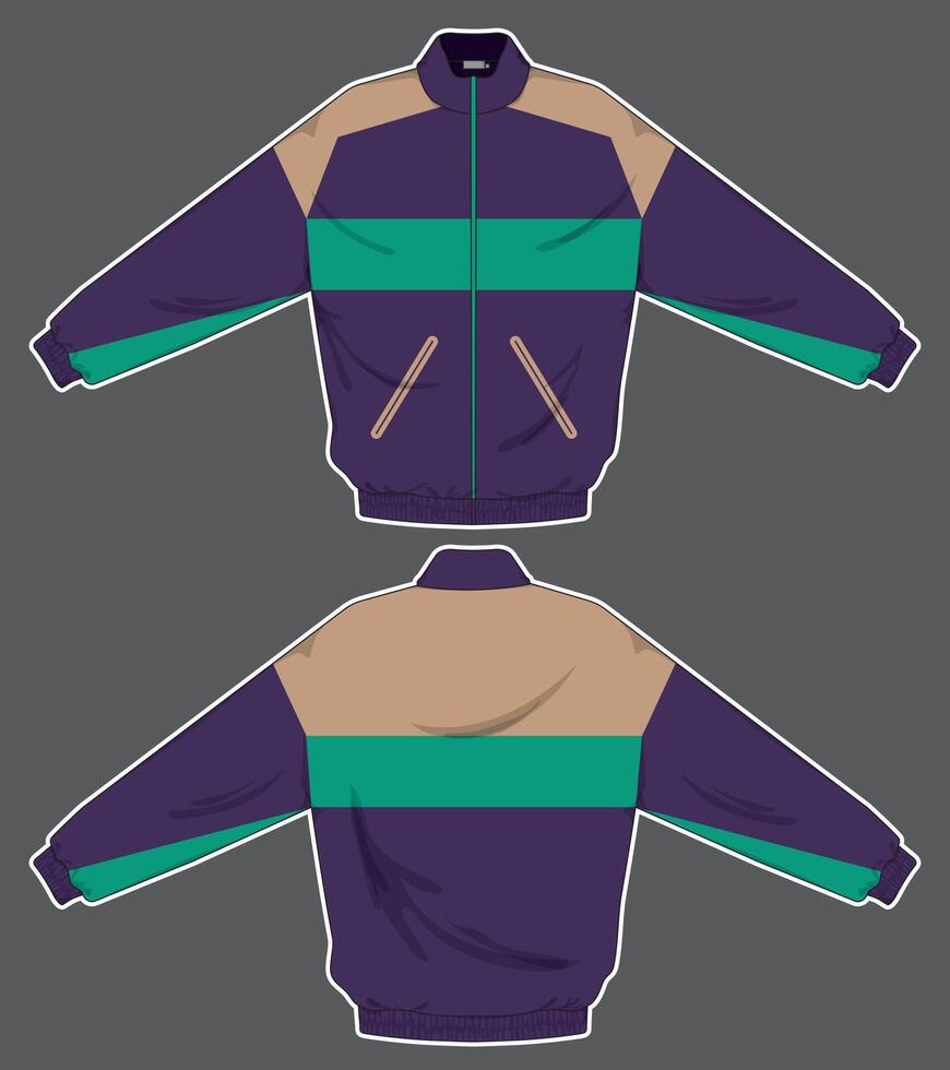 sportswear jacket template design mock up vector