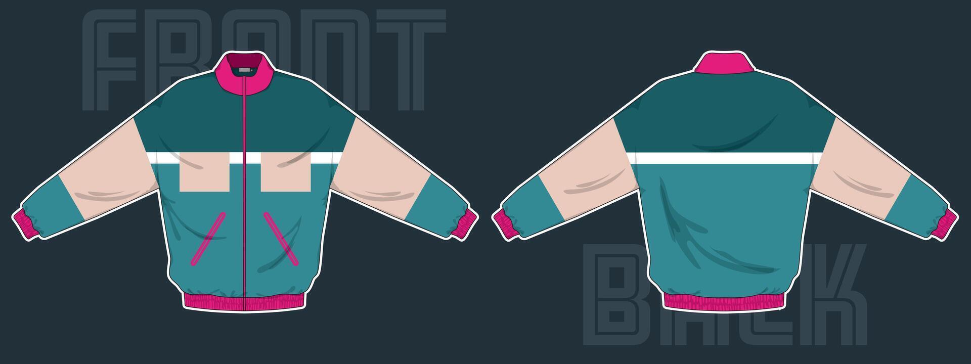 modern sportswear jacket design template with color combination vector