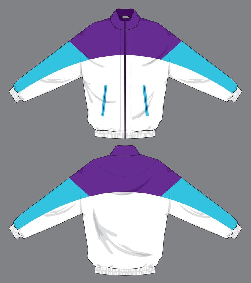 retro design track jacket template vector