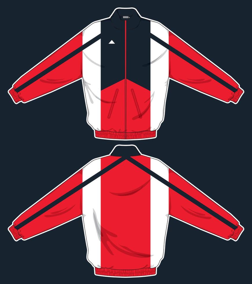 stylish track jacket template design vector