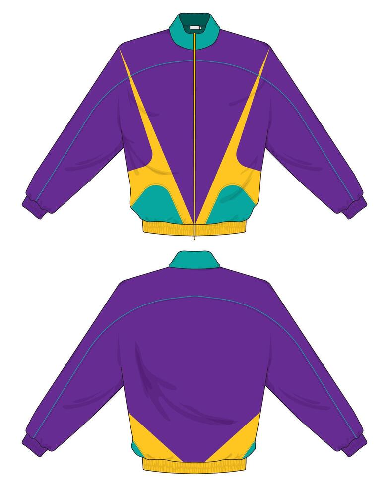 old style jacket back and front view vector