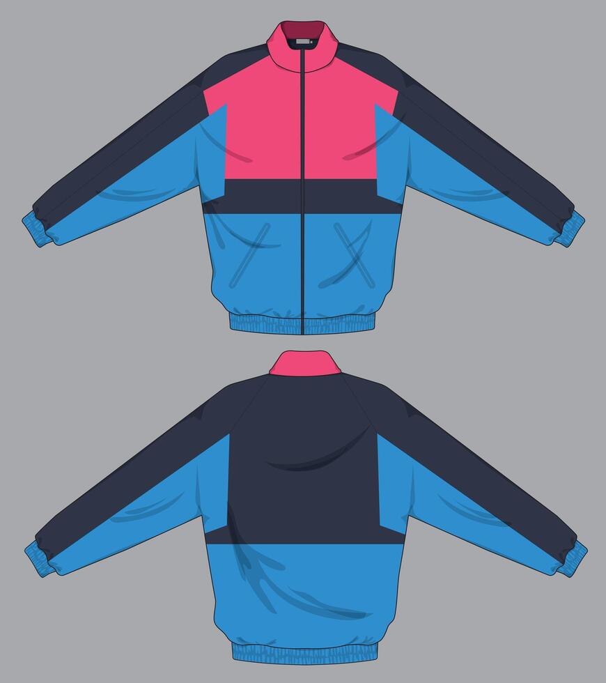 three color combination jacket design template vector