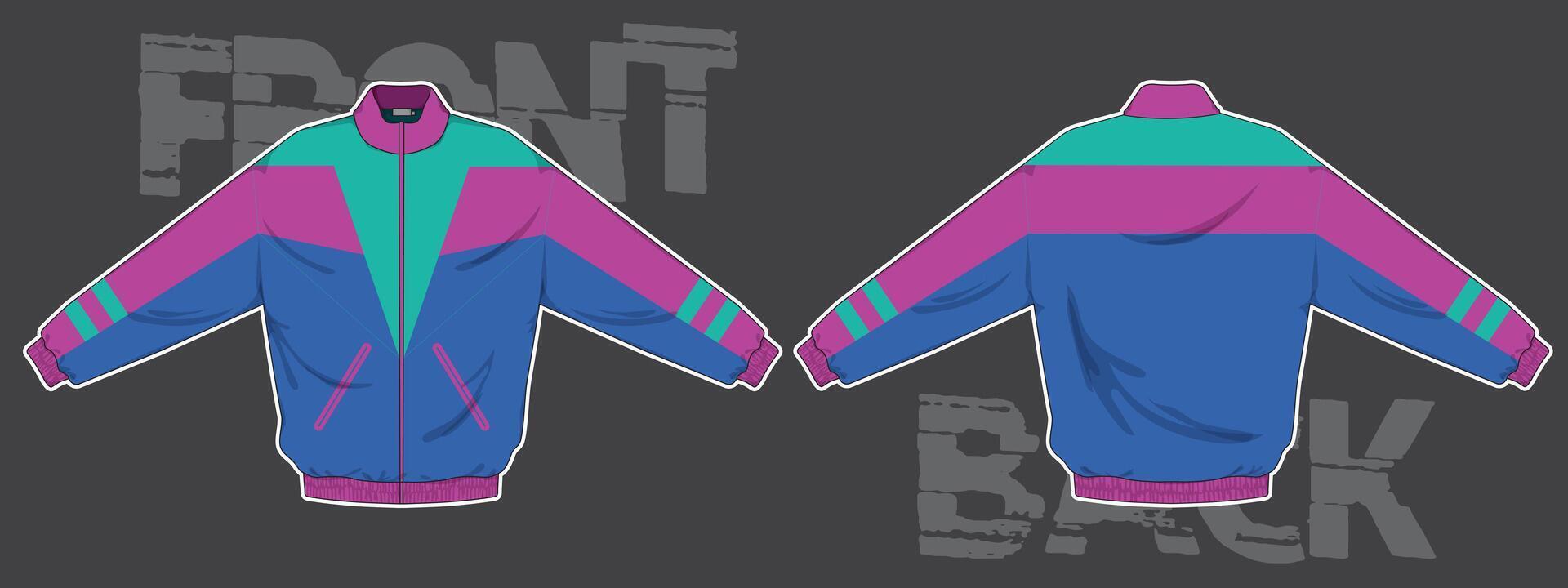 front and back apparel clothing jacket template vector