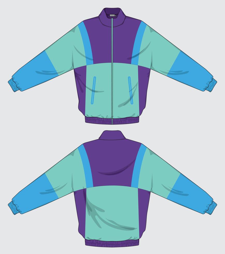 pastel color varsity jacket template vector