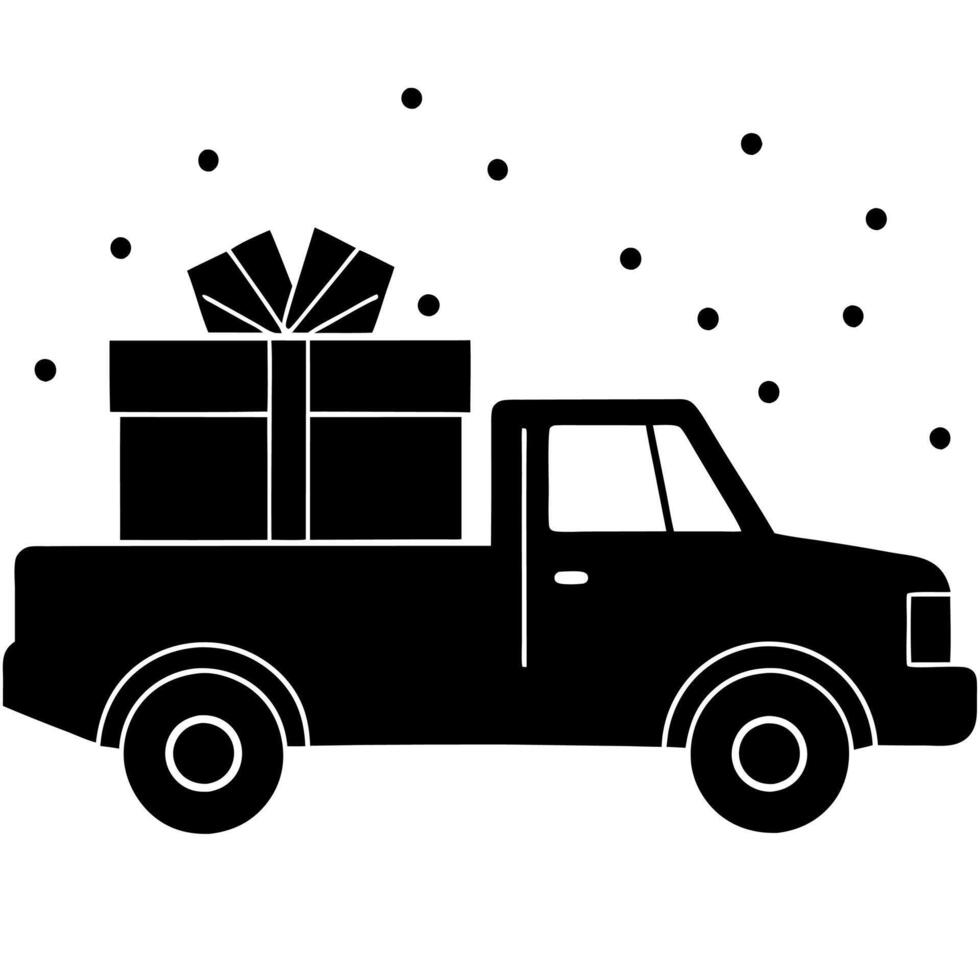 Moving supplies on a truck, for transport-related visuals vector