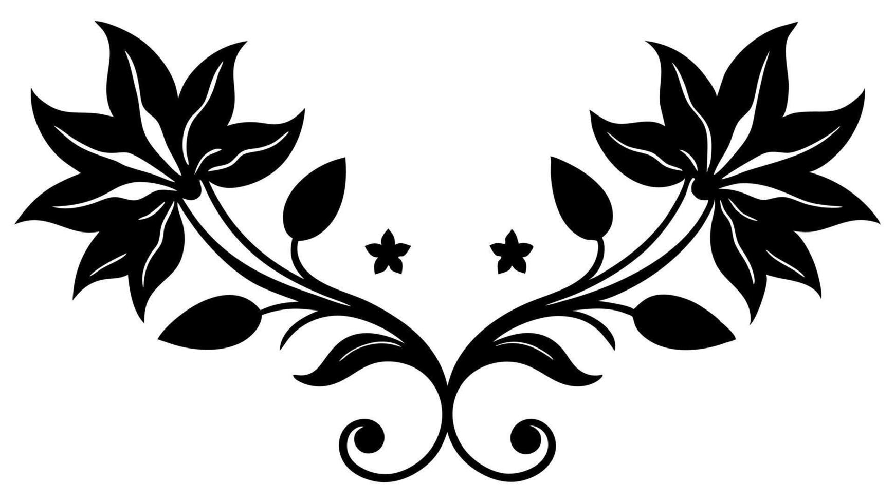 Minimal asymmetrical floral art great for modern projects vector