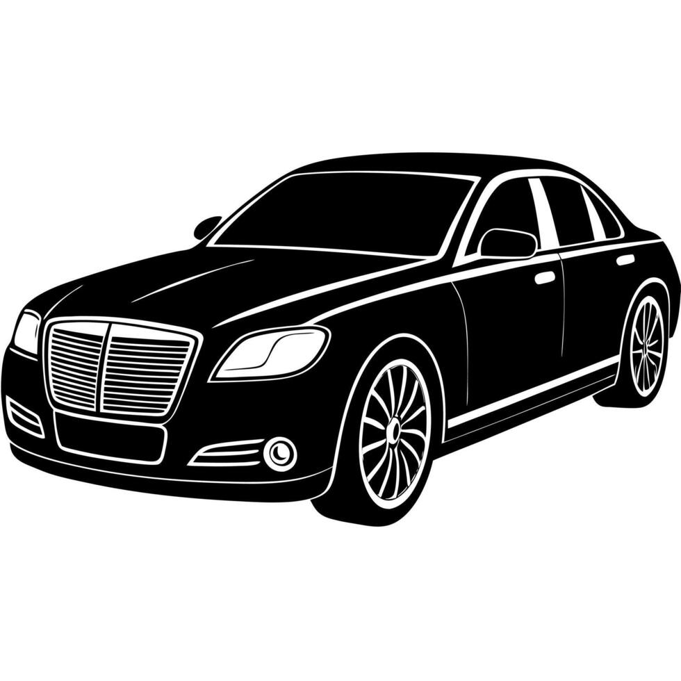 Premium car silhouette symbol for automotive-themed visuals. vector