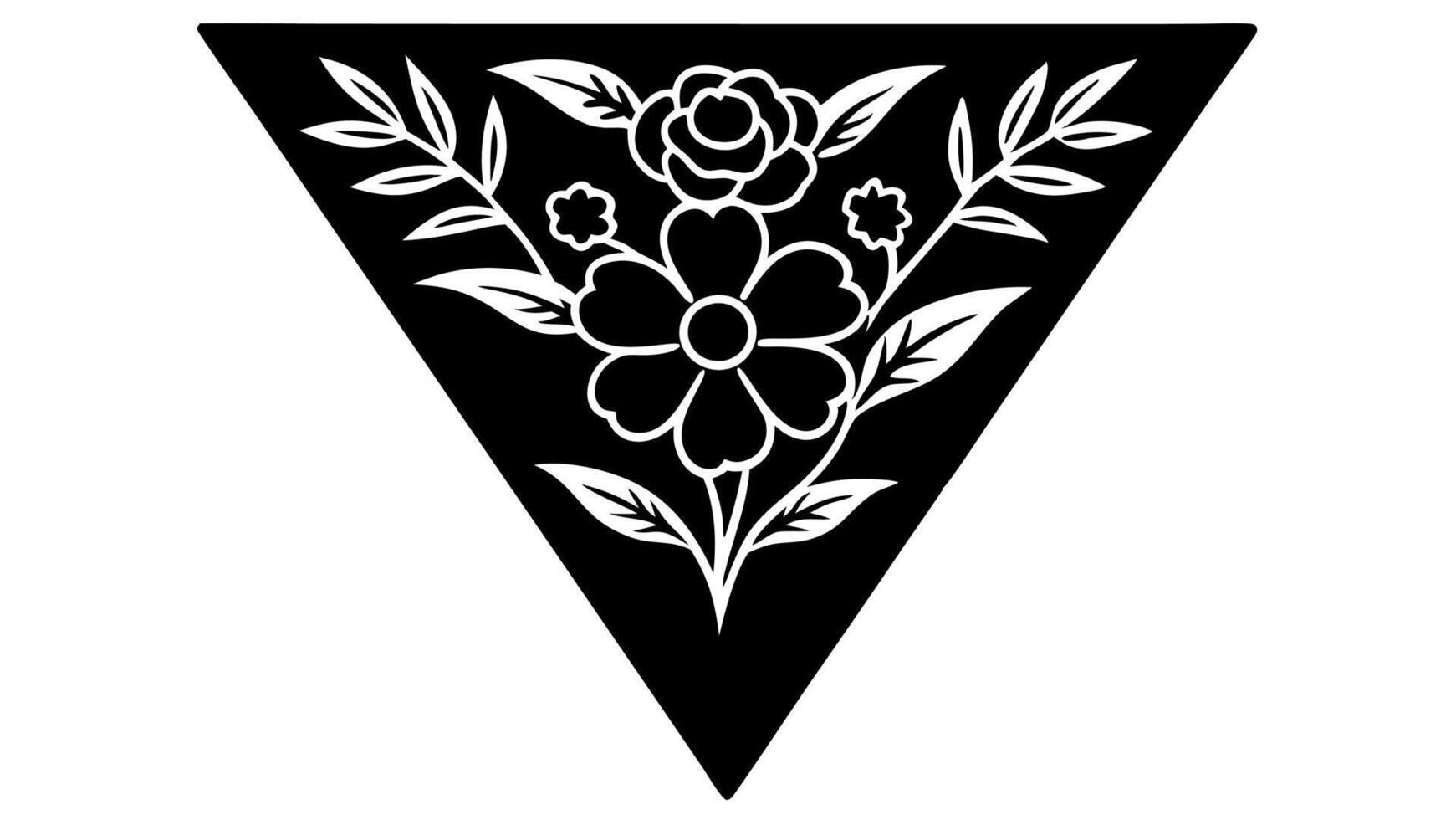 Minimalist triangle floral design for art and creative projects vector