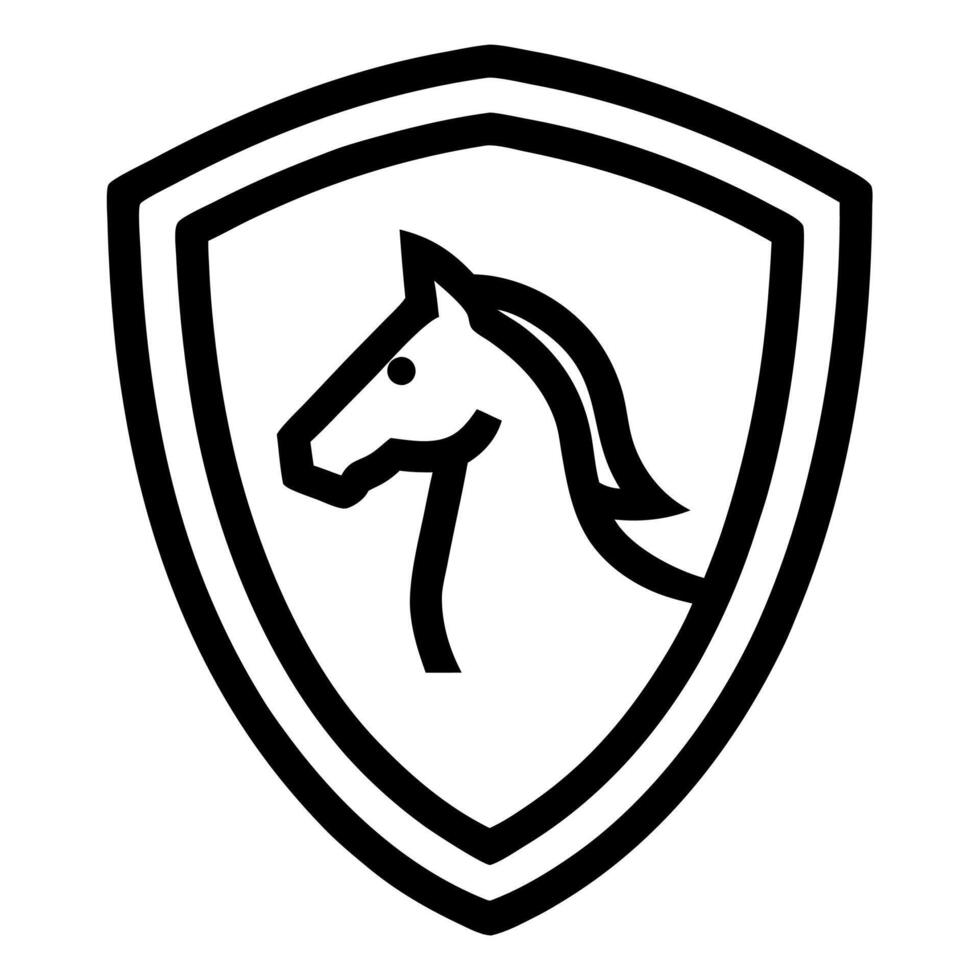 Creative horse head outline illustration for modern design projects vector
