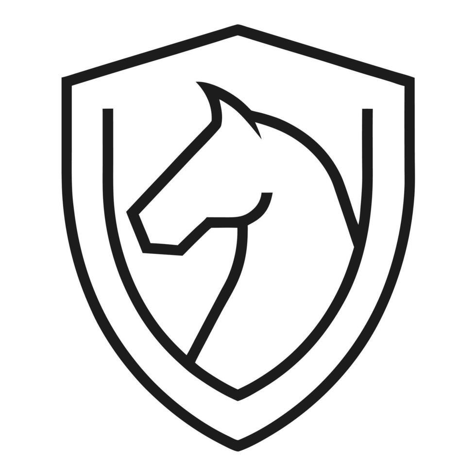 Stylish horse logo with simple and clean line art illustration vector