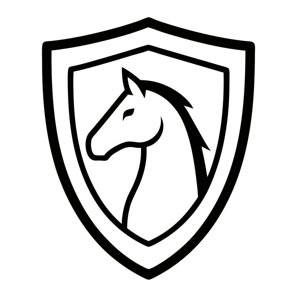 Creative horse head outline illustration for modern design vector