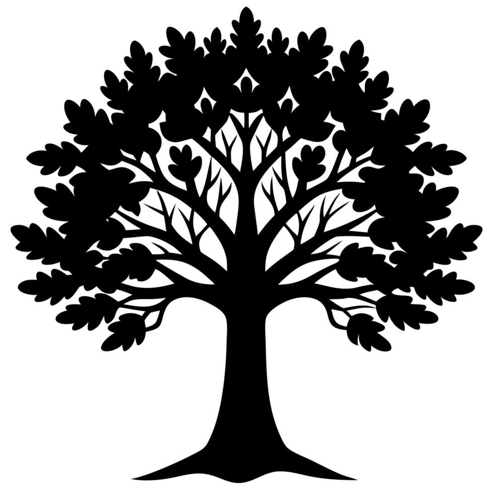 Single tree silhouette illustration for creative digital projects vector