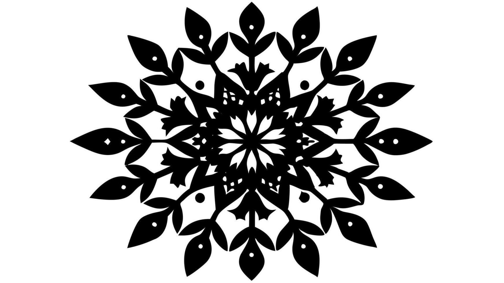 Oval floral ornament with elegant silhouette design. vector