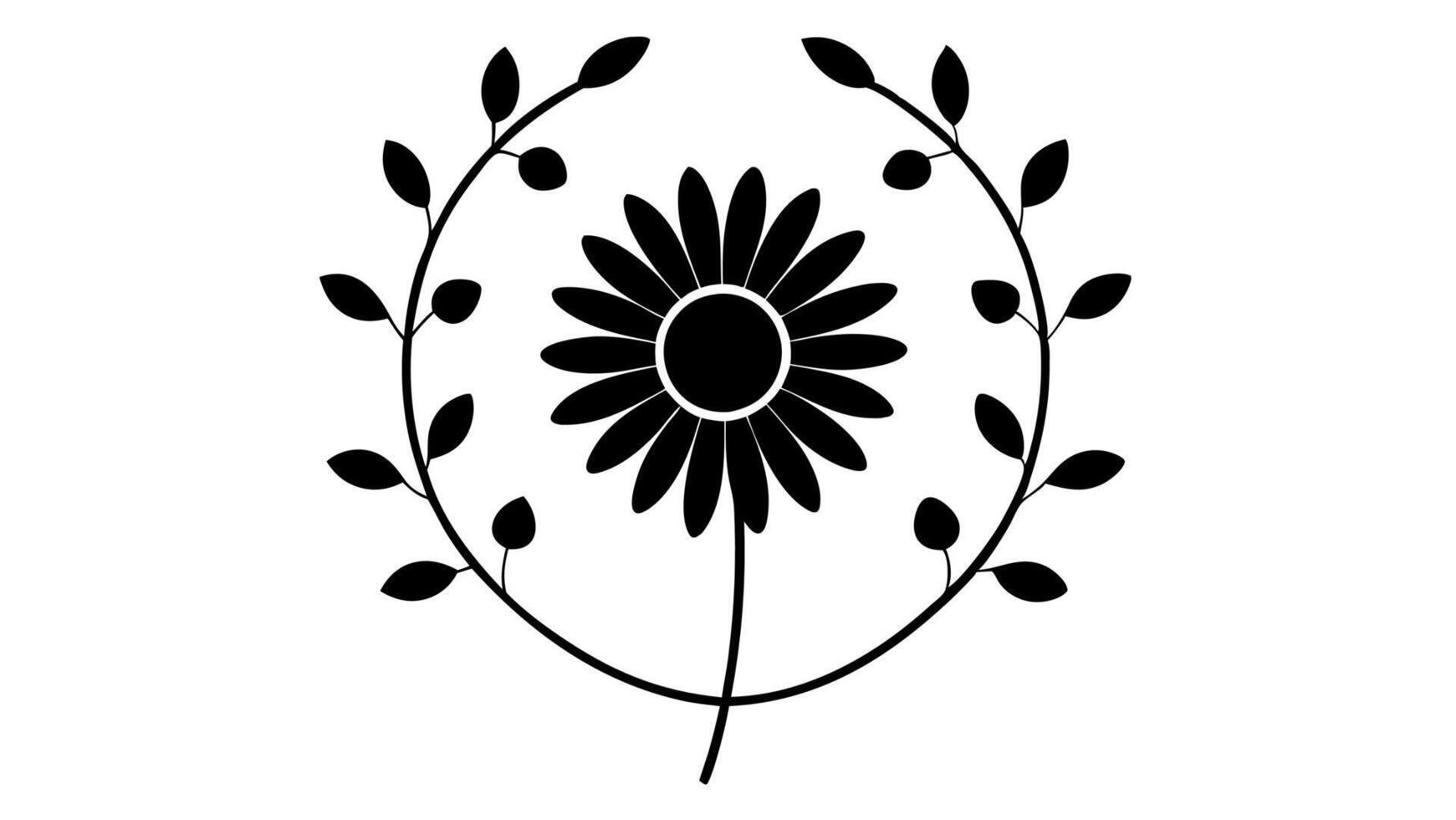 Beautiful circular floral silhouette art for creative decoration vector