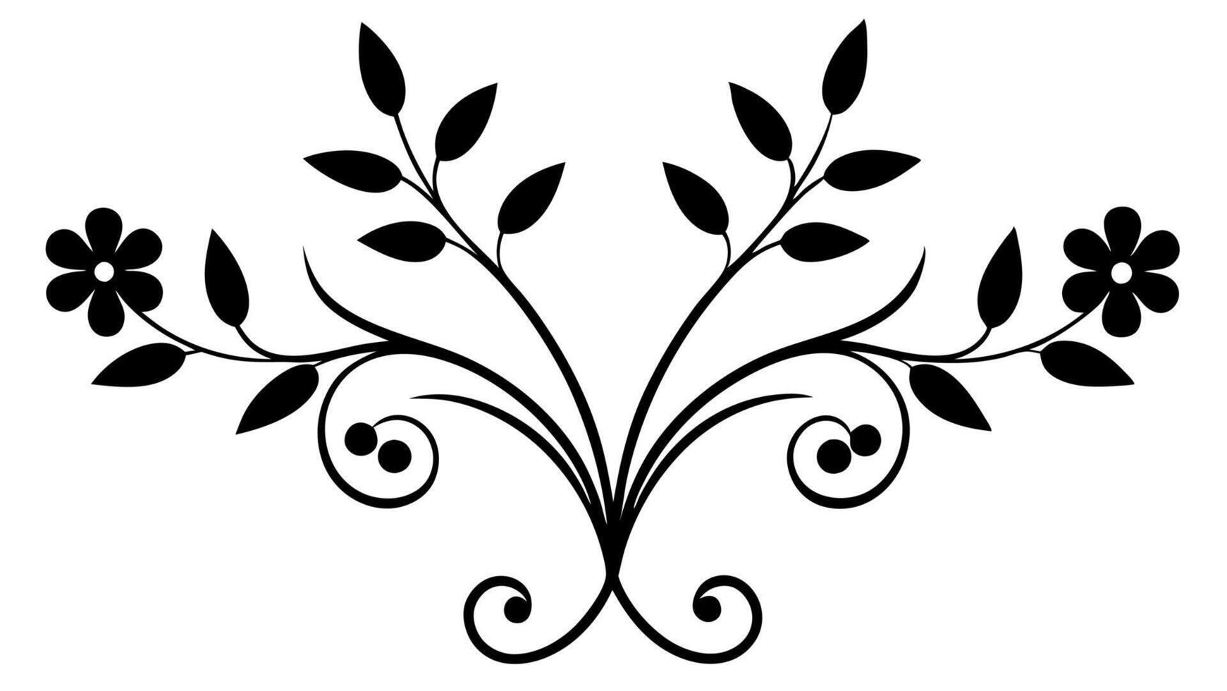 Minimalist floral silhouette art ideal for creative projects. vector
