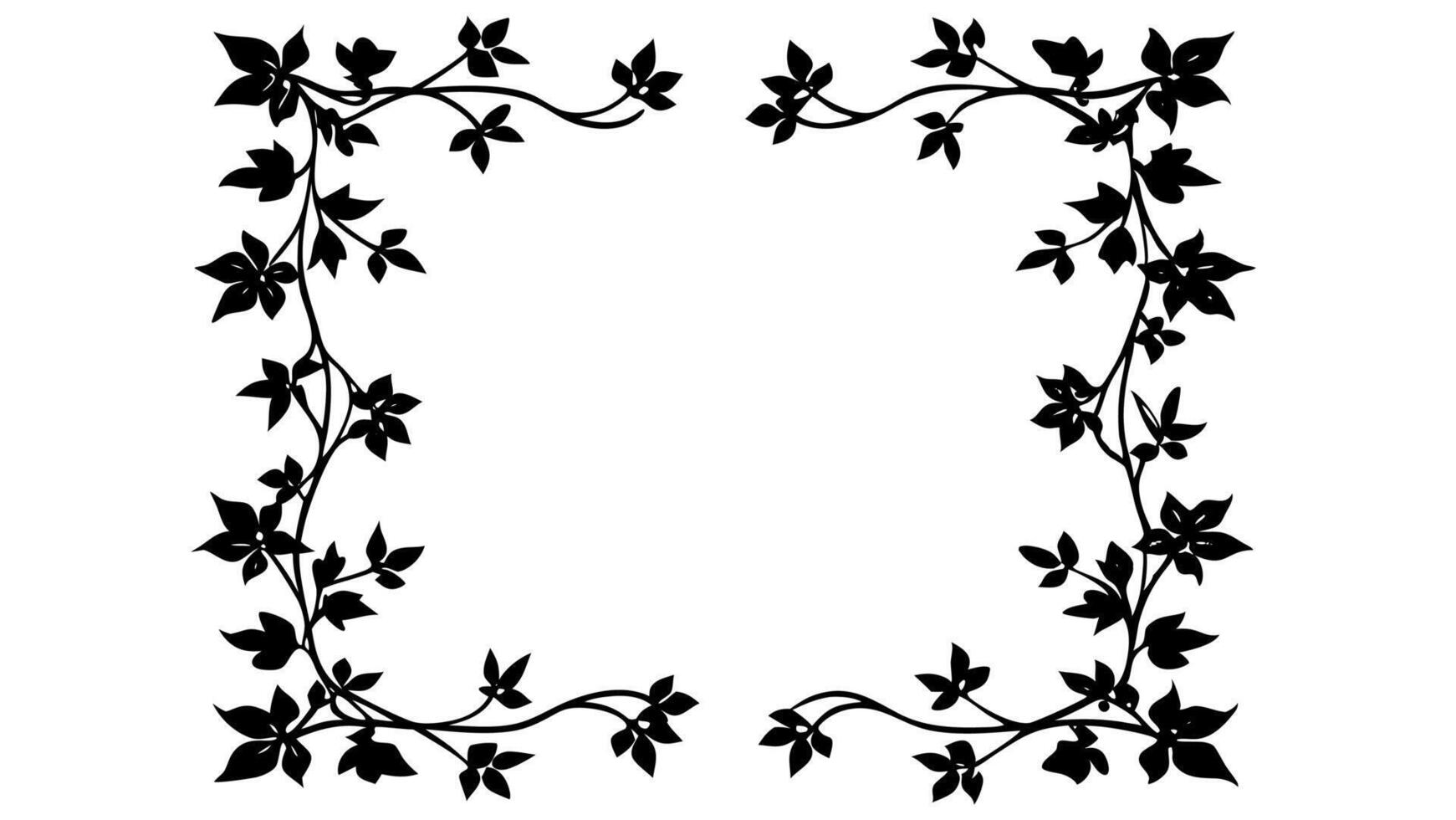 Minimal floral silhouette frame ideal for creative designs. vector