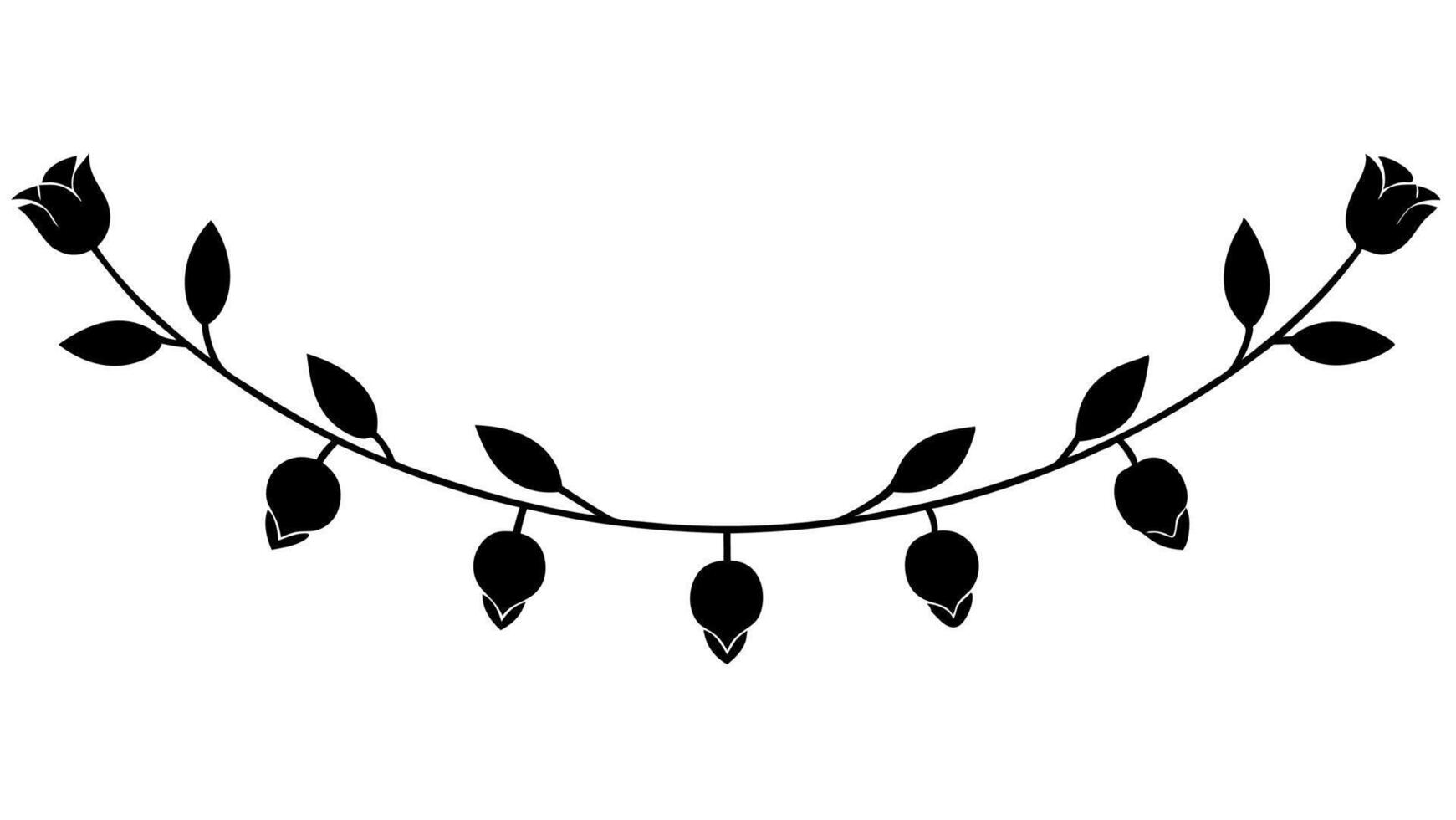 Simple botanical garland art for creative and modern designs vector