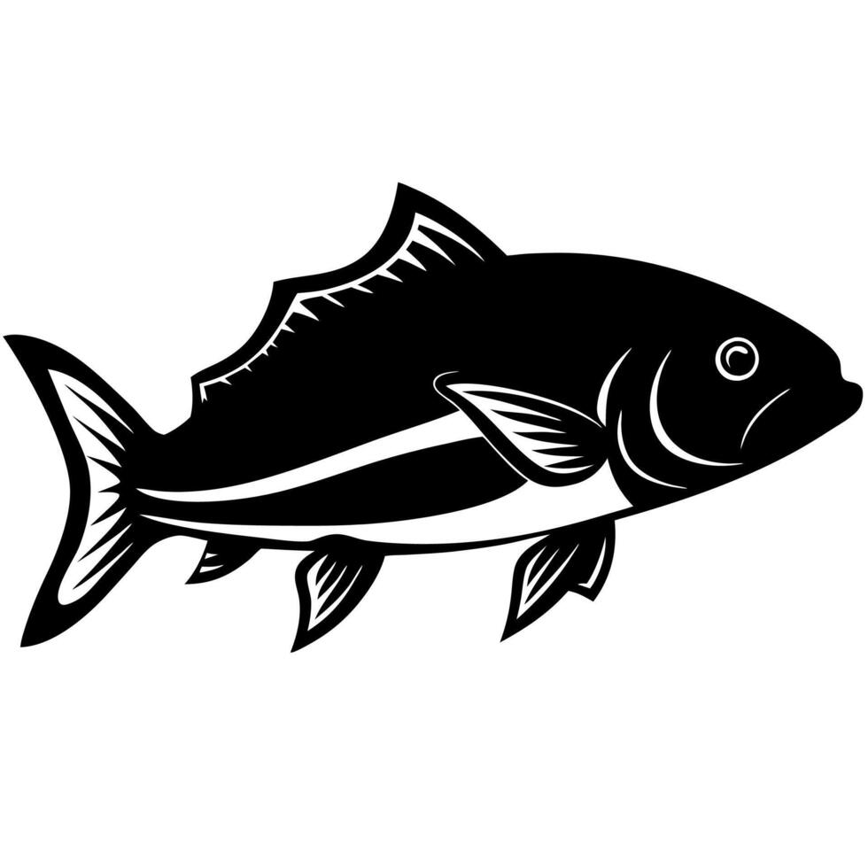 Marine Life Inspired Mahi Mahi Fish Silhouette vector