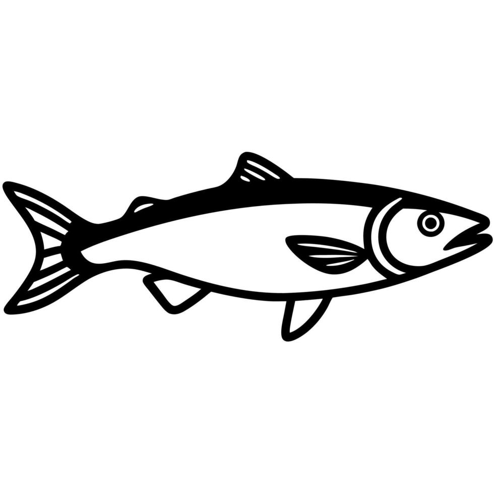 Abstract Fish Silhouette Drawing for Nature and Aquatic Illustration vector