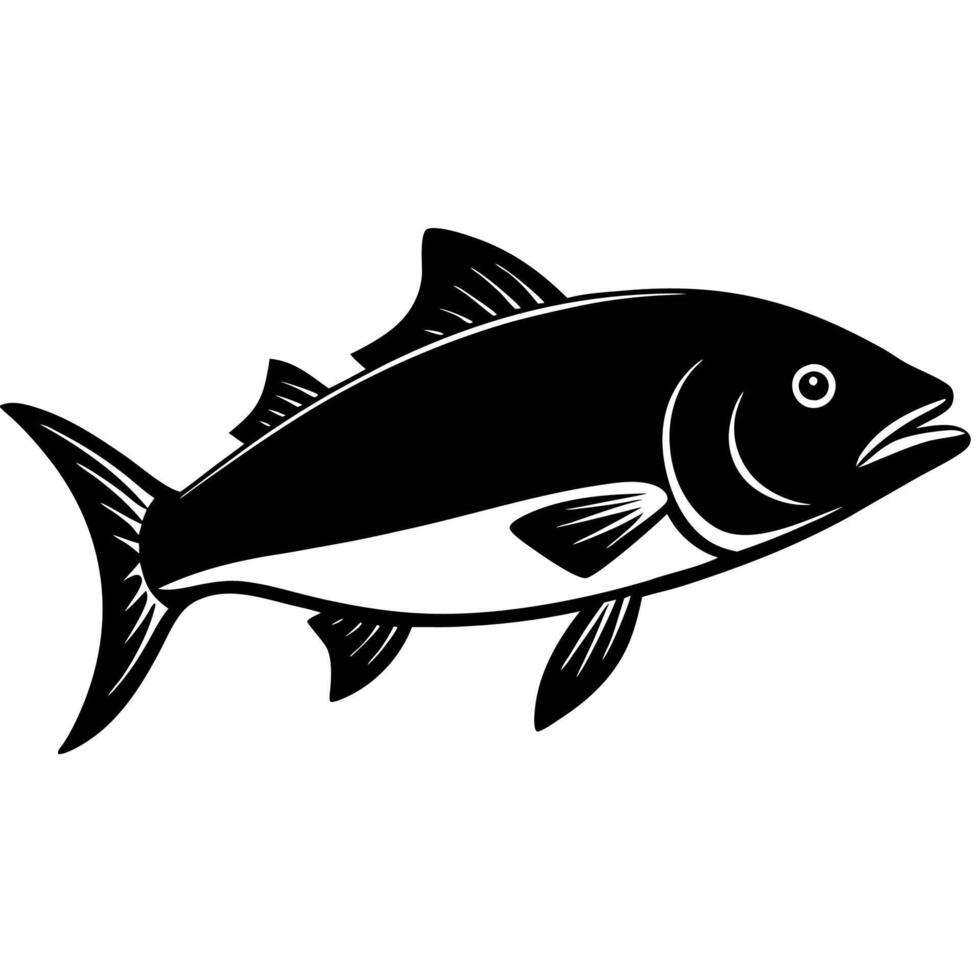Elegant Silhouette of a Mahi Mahi Fish for Marine Design vector