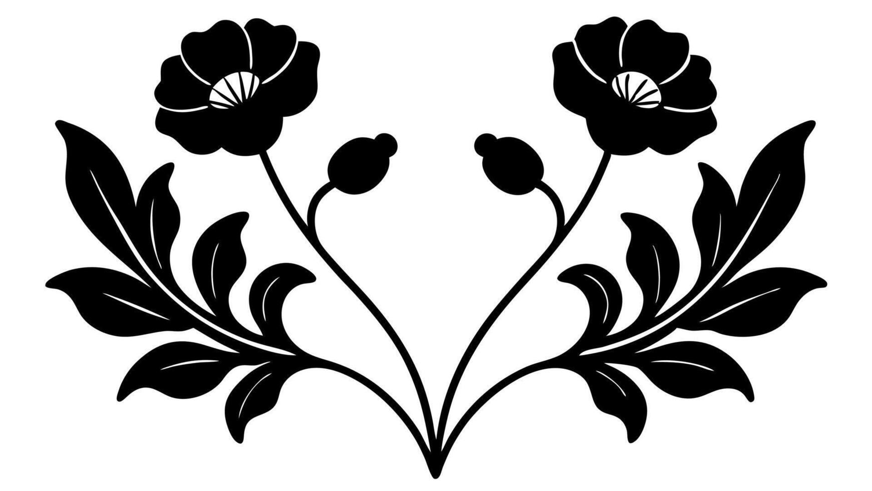 A pair of floral motifs designed for illustrations. vector