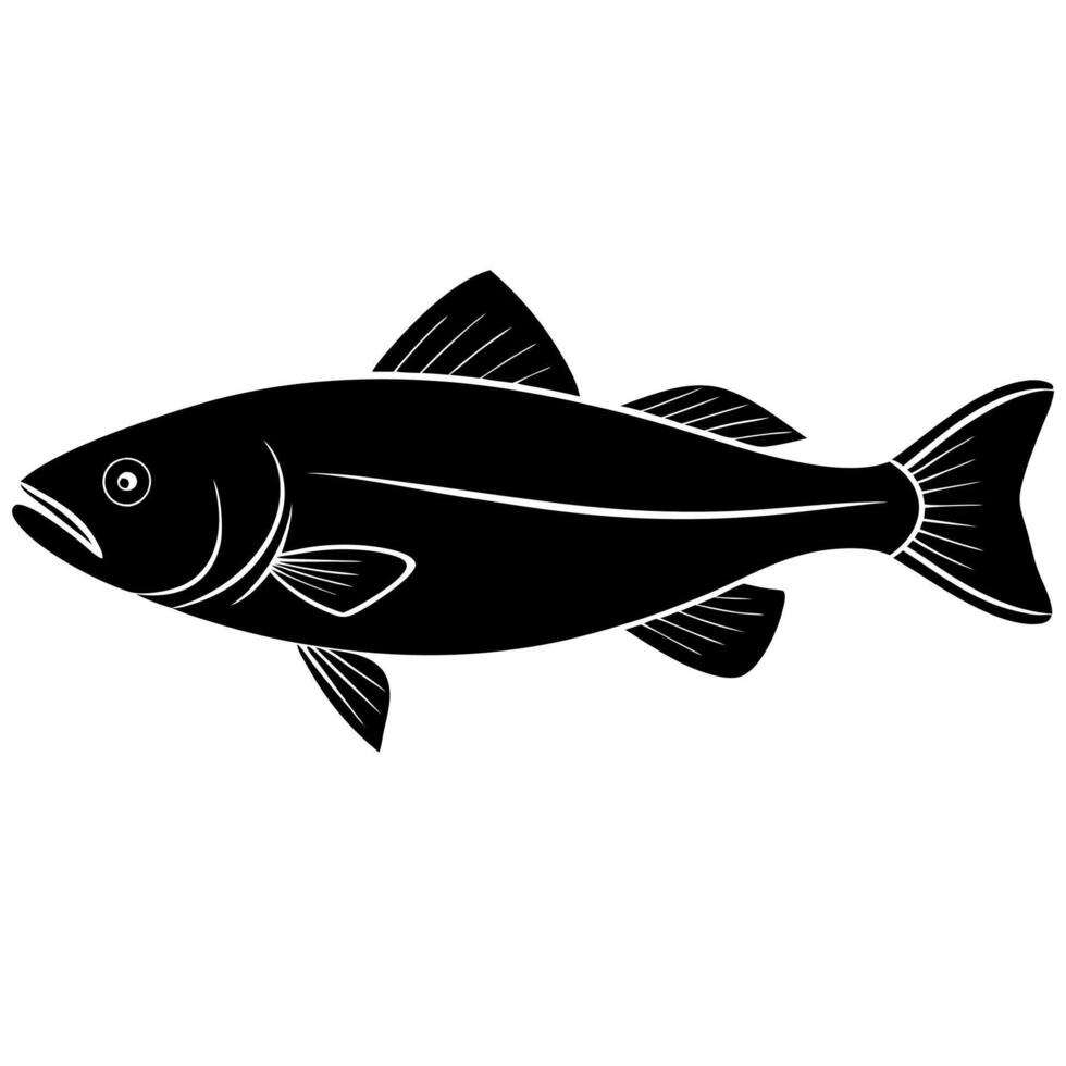 Clean and bold codfish outline for diverse vector